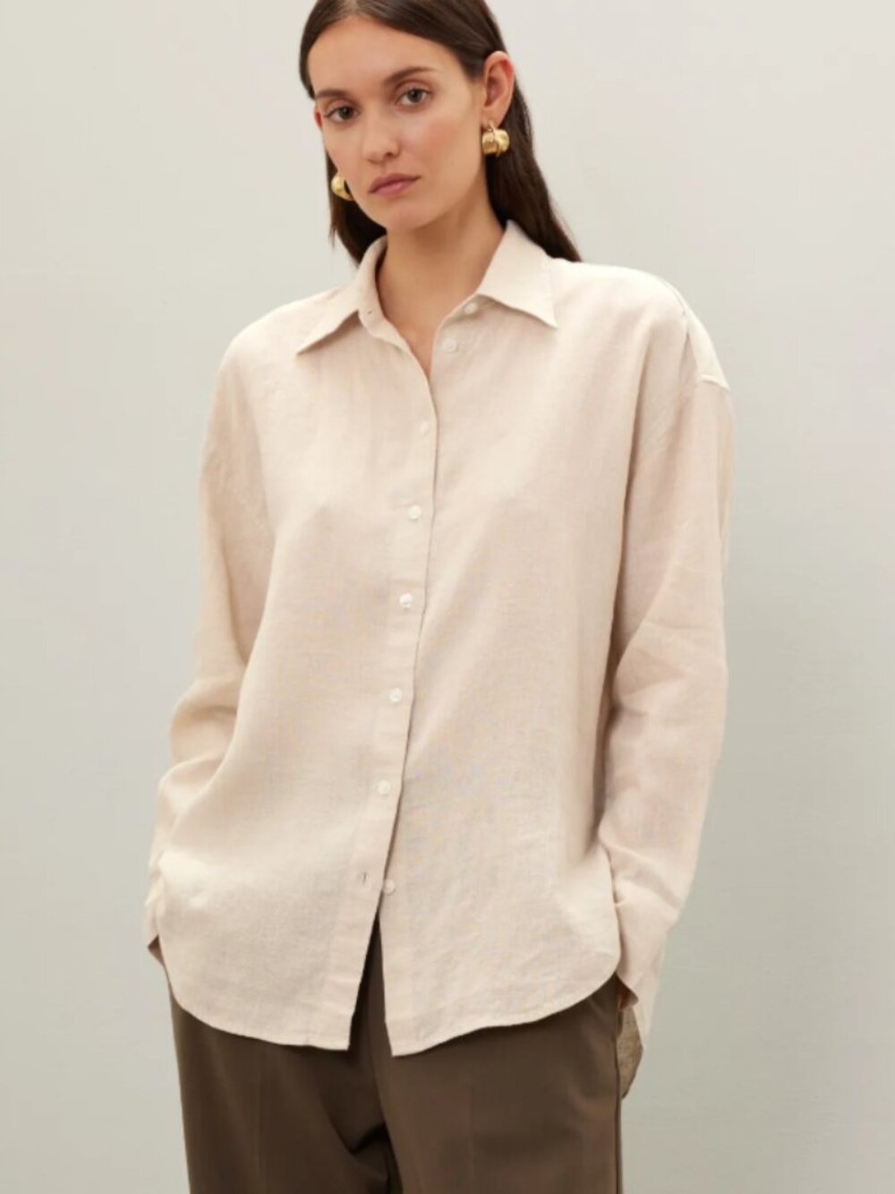 RTR-78 Club Monaco Linen Button Front Top